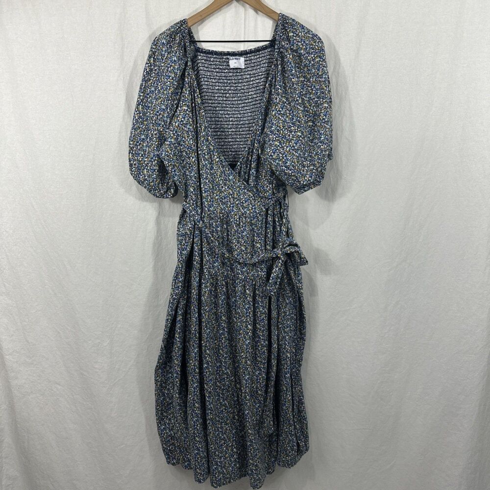 Old Navy Waist Defined Floral Tie Belt Midi Wrap Dress Women’s Sz XXL